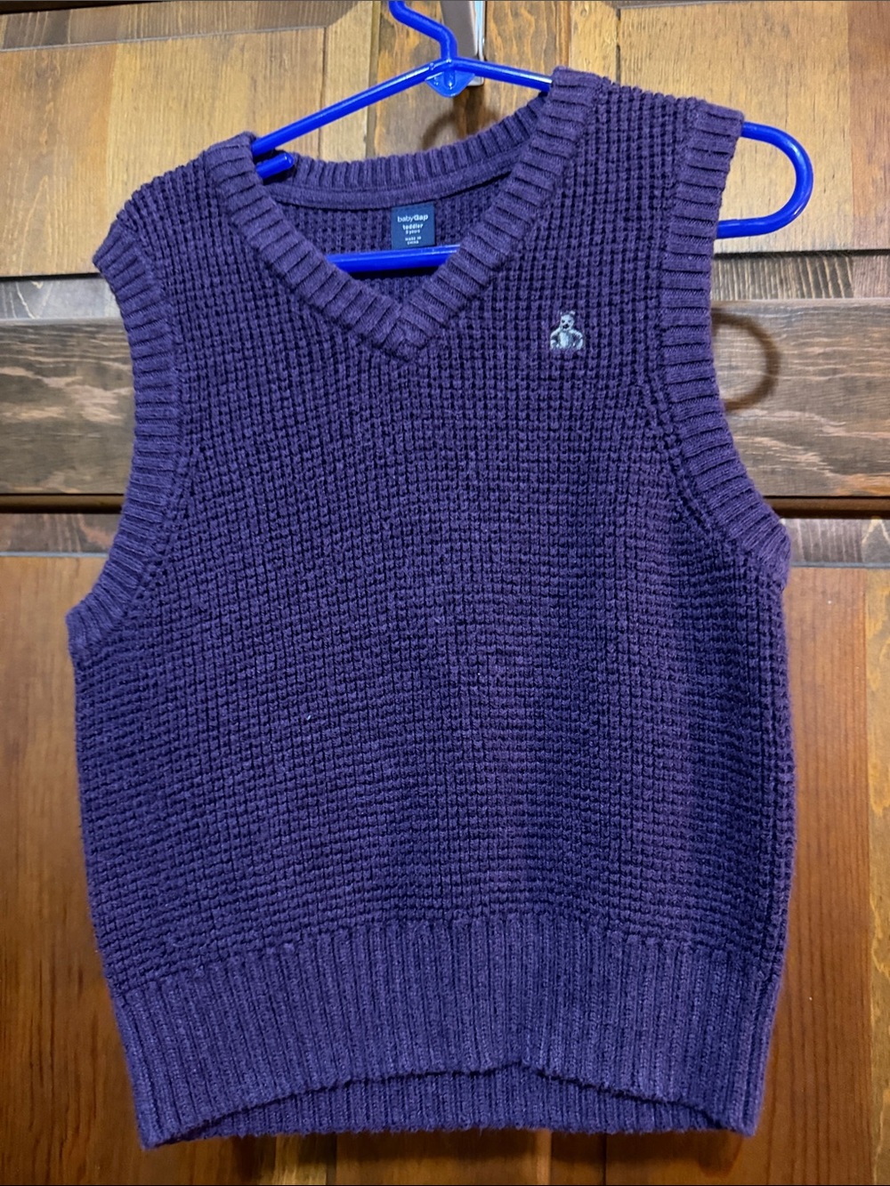 GAP Purple Knit V-Neck Sweater Vest
